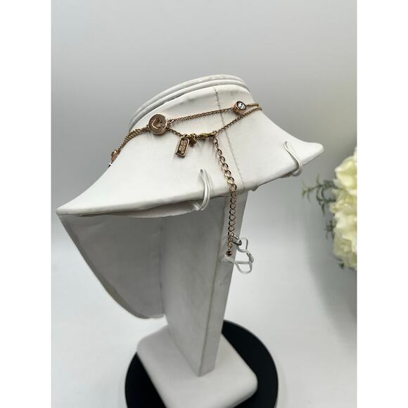 Kate Spade Spot The Spade Long Rose Gold Bezel Crystal Spade Station Necklace - Picture 9 of 10